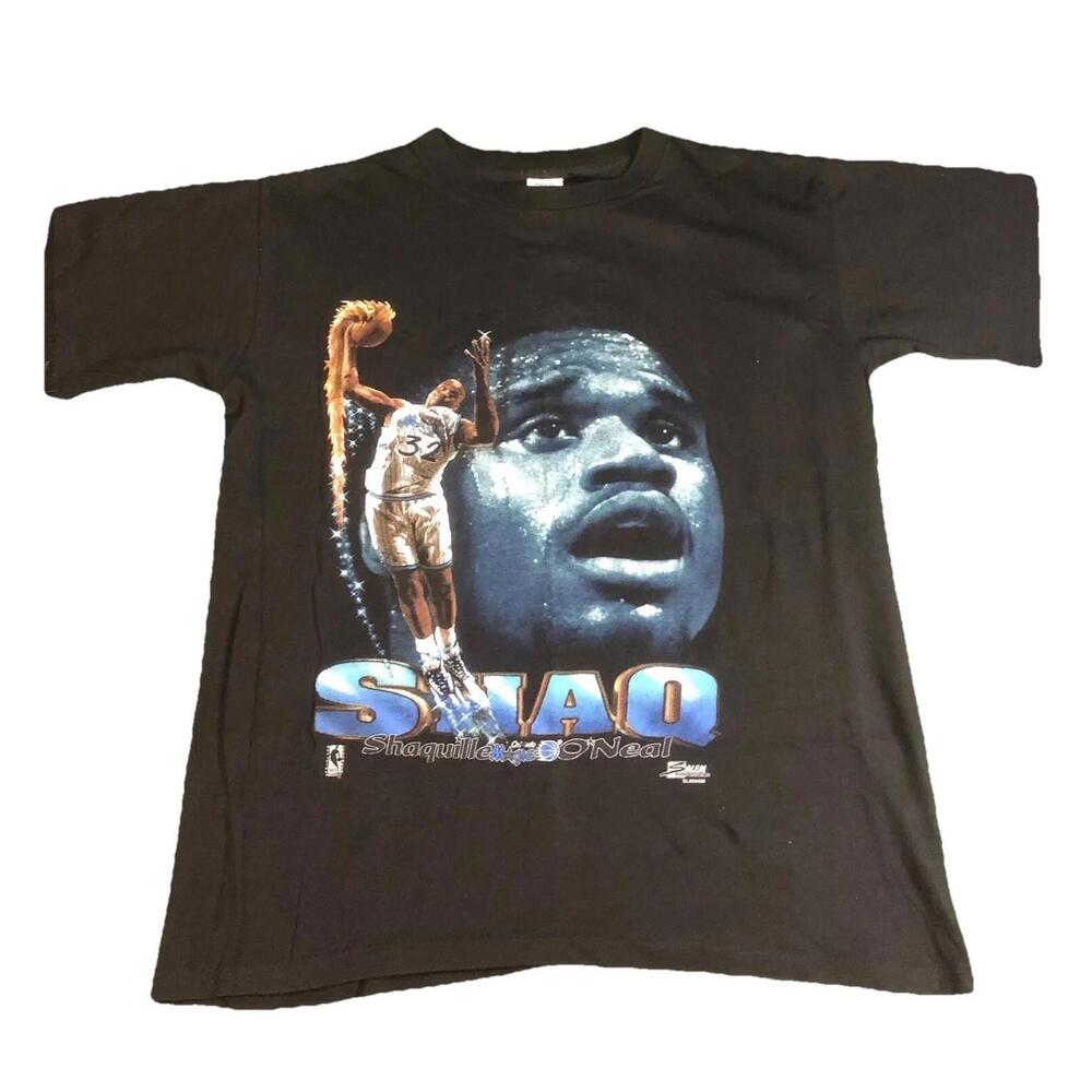 Vintage Orlando Magic Shaq Salem Sportswear NBA Big Face Shadow T Shirt Mens L